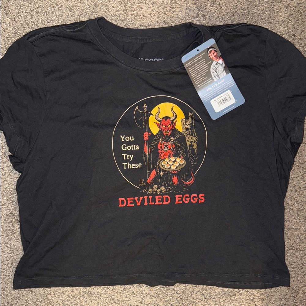 Life Is Good Cropped Tee Deviled Eggs